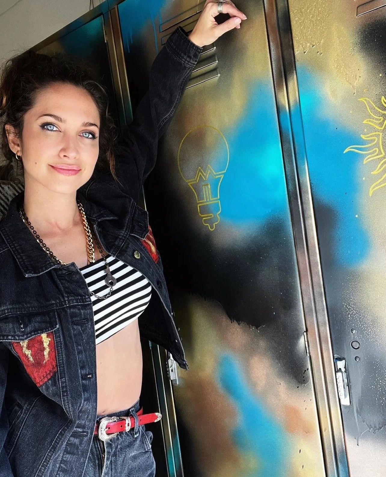 Hot Wired hand-painted denim jacket