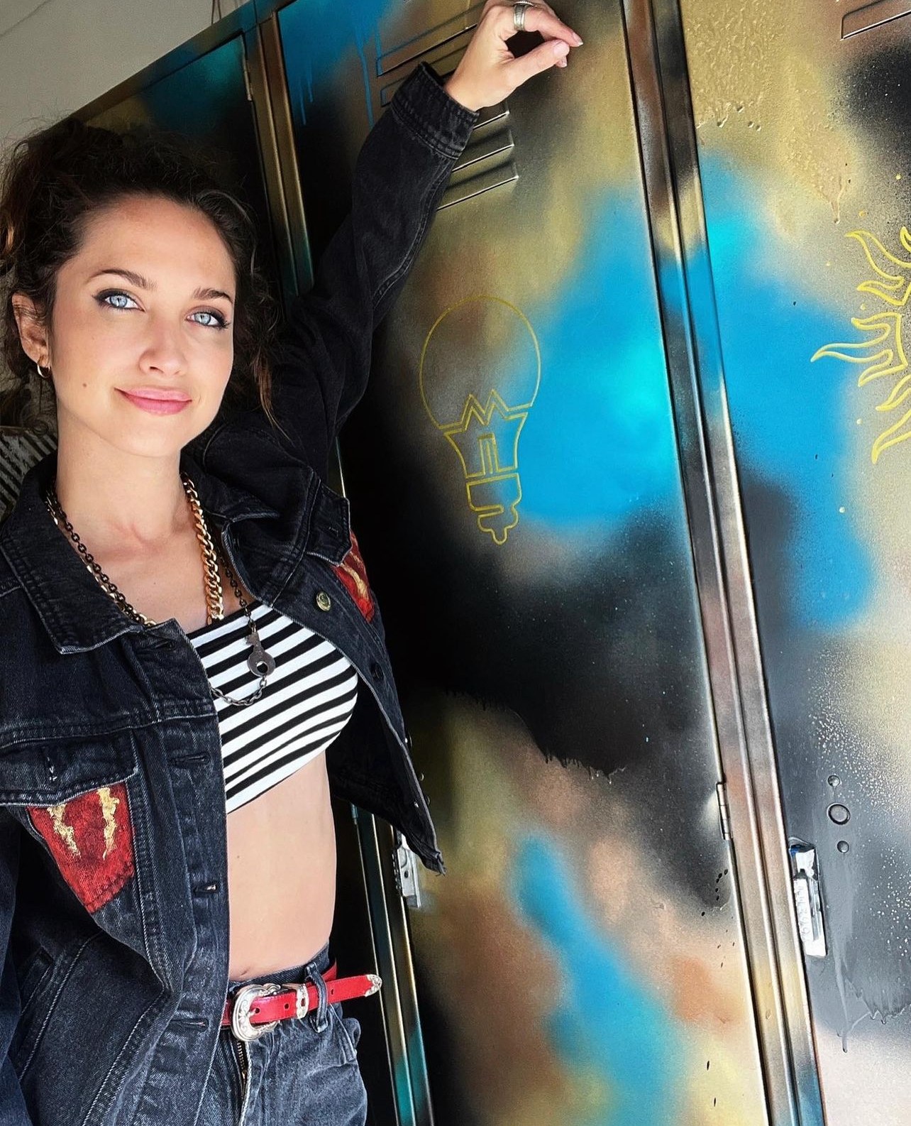 Hot Wired hand-painted denim jacket