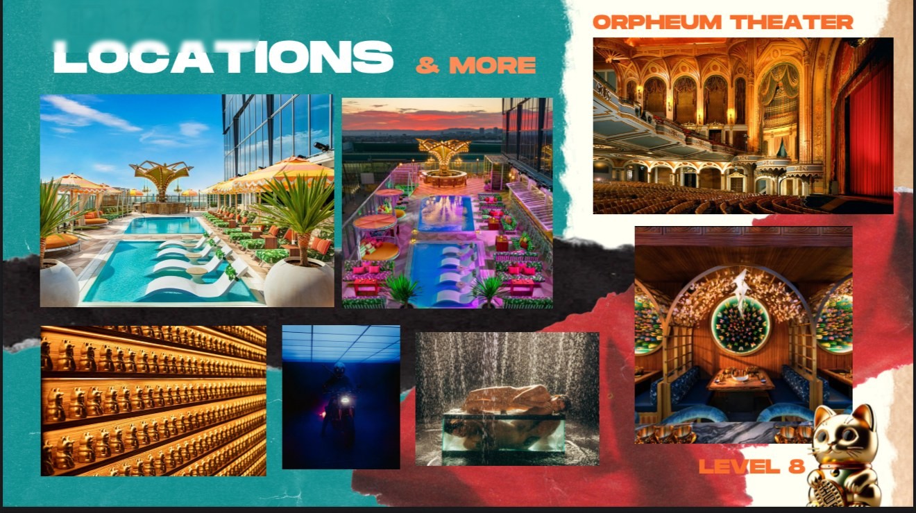Cinematic pitch design deck excerpts