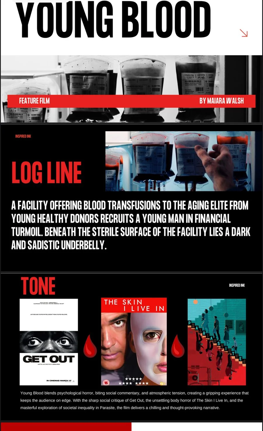 Young Blood pitch deck design