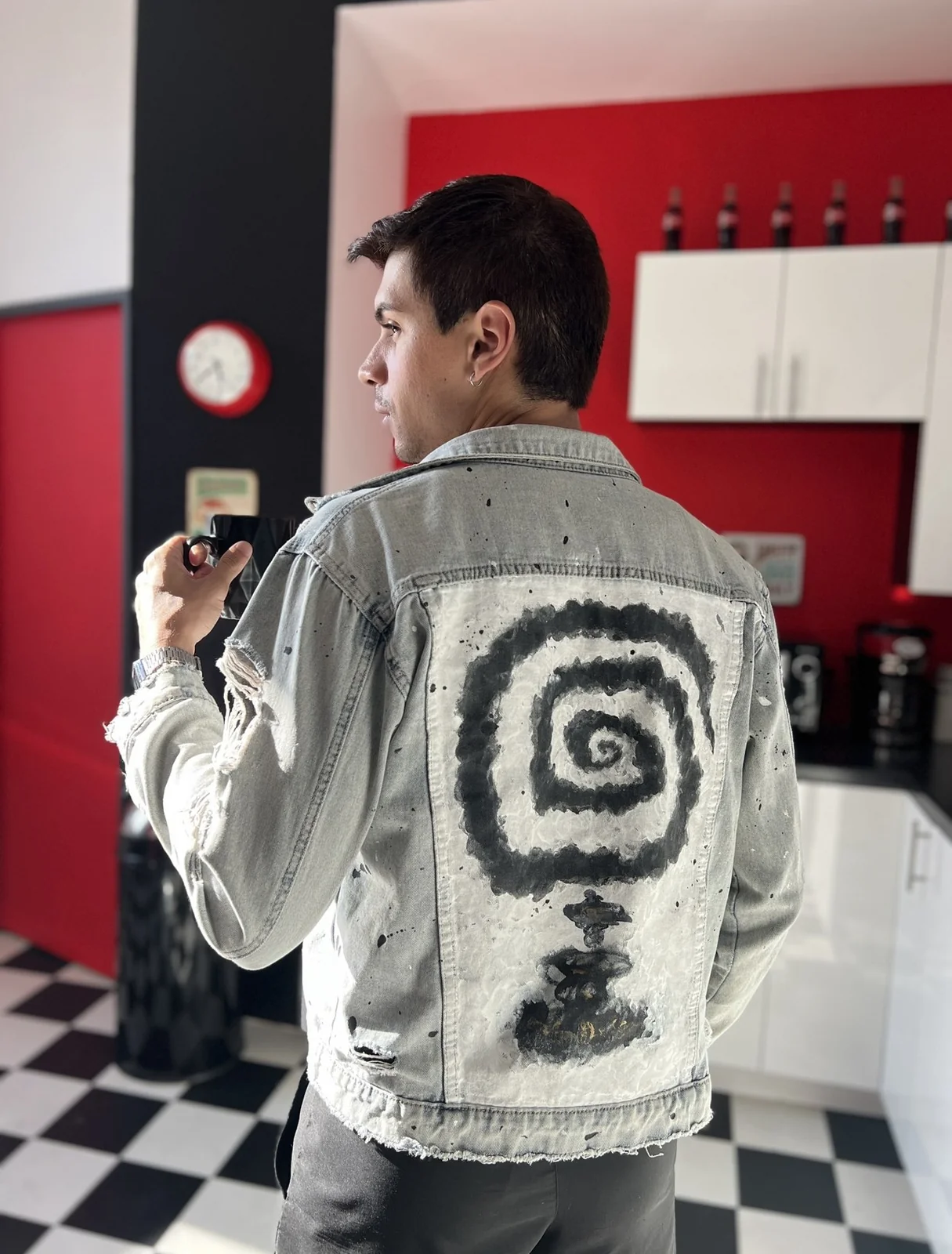 Vertigo hand-painted denim jacket
