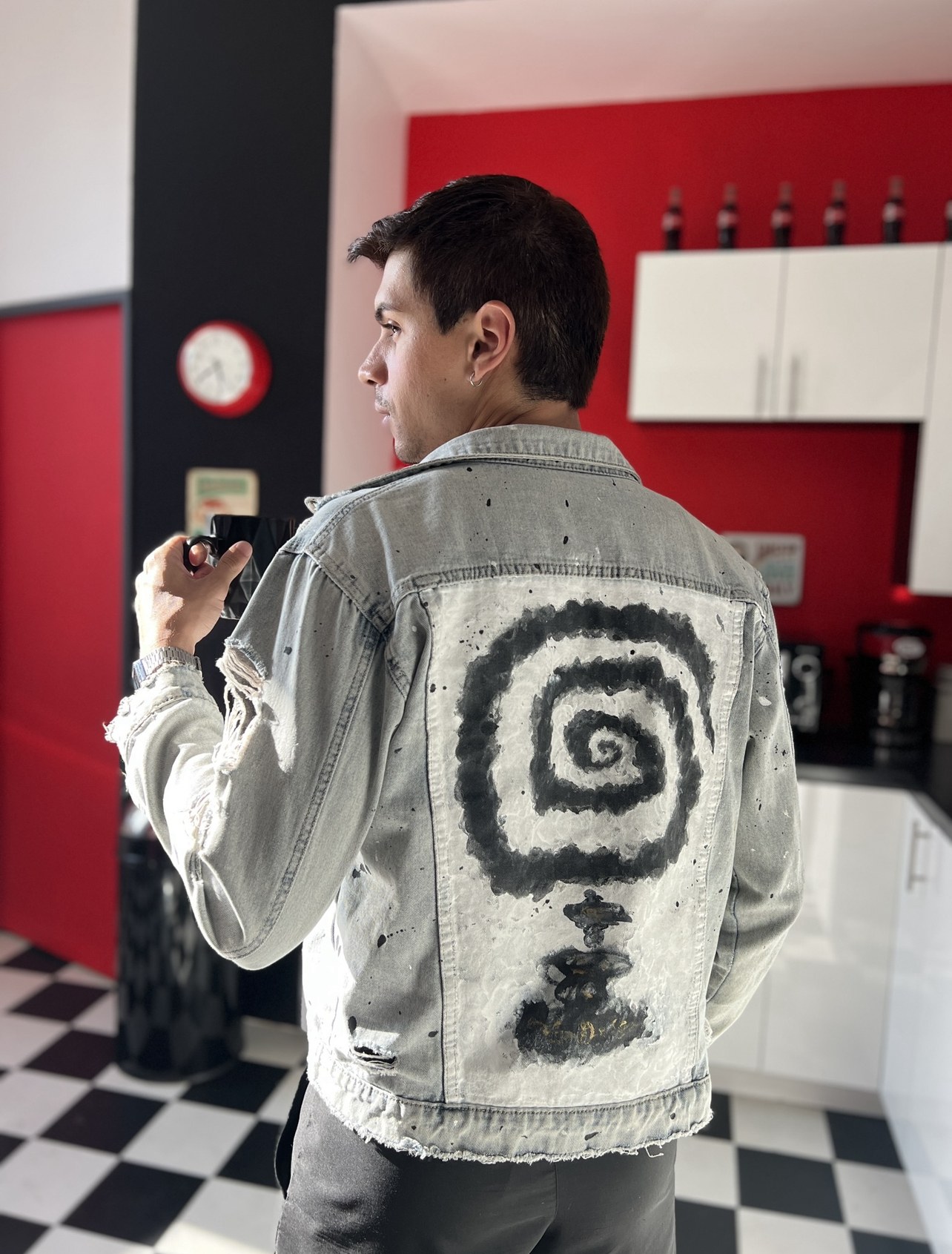 Vertigo hand-painted denim jacket